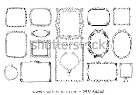 Stock photo: Frames And Ribbons Vector Monochrome Sketch Set