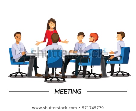 Foto d'archivio: Businesswoman And Man Meeting Vector Illustration