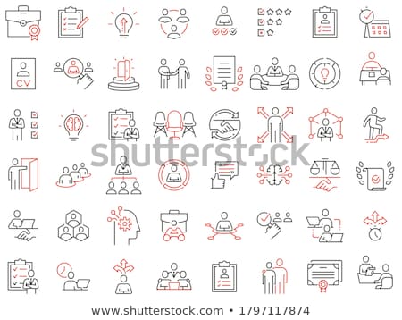 ストックフォト: Mentor Relationship Collection Icons Set Vector