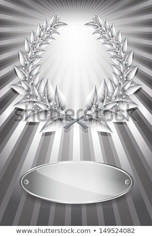 Stock photo: Silver Award Laurel Wreath And Label For Jubilee Text