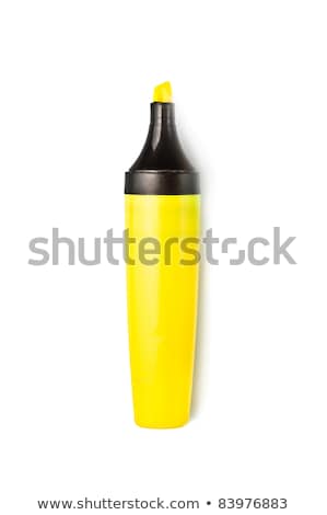 Stock fotó: Orange Highlighter Pen Isolated Over White