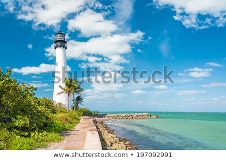 Stockfoto: Famous Lighthouse At Cape Florida At Key Biscayne