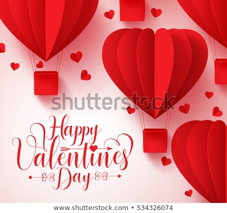 Stock photo: 3d Red Heart And Colorful Balloons Valentines Day Concept Iso