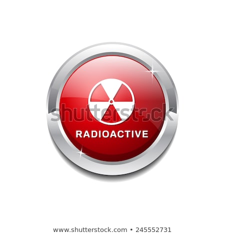 Foto stock: Radioactive Sign Red Vector Icon Button