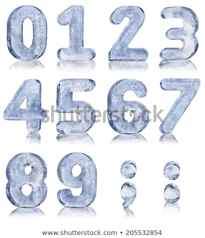 Foto stock: Ice Letters And Numbers