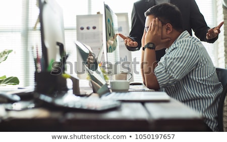 Stock photo: Man Silhouette In Blaming Pose