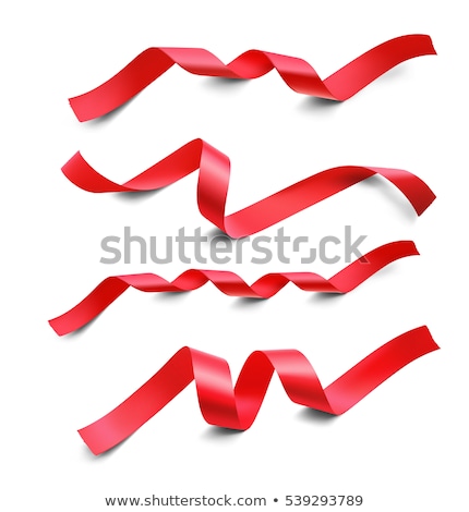 Stock photo: Shiny Red And Gold Satin Ribbon On White Background