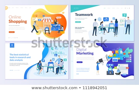 Stockfoto: Internet Online Business Set Vector Illustration