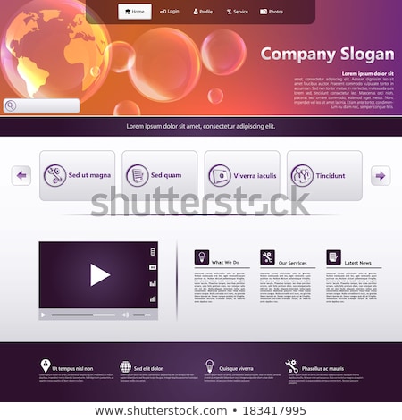 Foto stock: Internet News Landing Page Colorful Vector Template