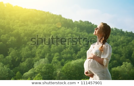 Stock photo: Happy Pregnant Woman In Green Park