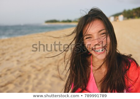 Schlechter Haartag für eine Frau im Bikini Stock foto © Maridav