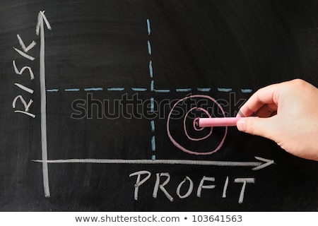 Risk Profit Graph Drawn With Chalk On A Blackboard Stock foto © Raywoo