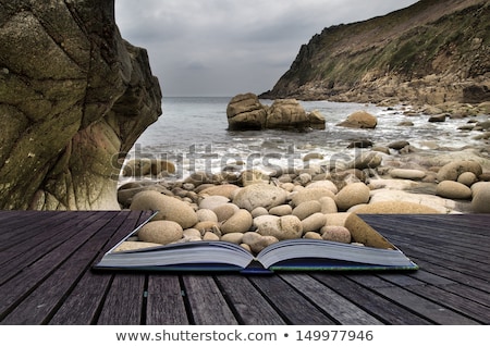 Stock photo: Creative Concept Pages Of Book Beautiful Landscape Of Porth Nanv