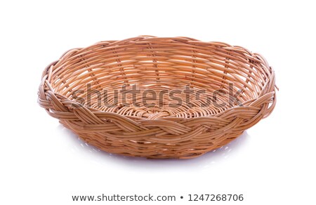 Stok fotoğraf: One Small Wicker Basket Detail Handmade