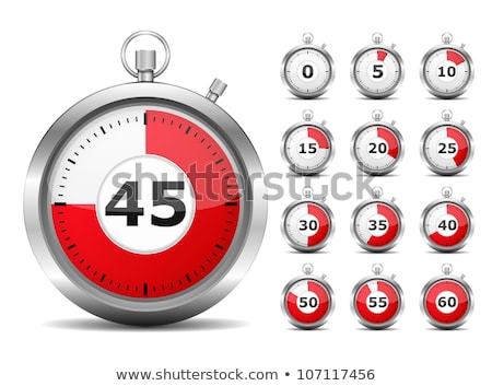 Stockfoto: Stop Watch Red Vector Icon Design