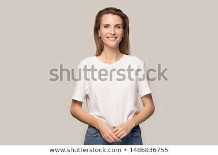 Stock photo: Stylish Young Woman Posing In Clear Background