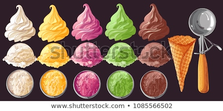 Stock fotó: Vector Set Of Colorful Assorted Ice Cream Isolated On White Background