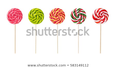 Stok fotoğraf: Pink Candy Isolated Lollipop On White Background Sweetness