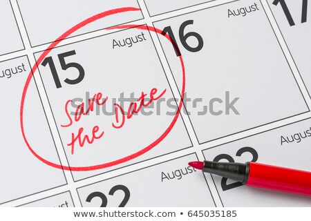 Stockfoto: Save The Date Written On A Calendar - August 15