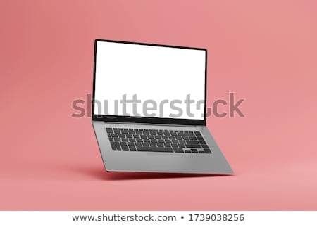 Сток-фото: Opened Black Tablet With Keyboard 3d Rendering