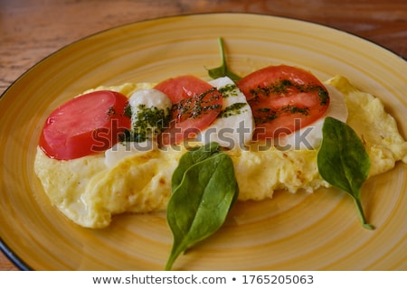 Stockfoto: Omelette With Caprese Salad