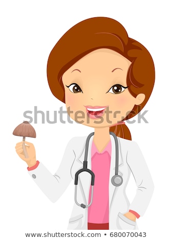 Stok fotoğraf: Girl Doctor Psychedelic Mushroom Illustration