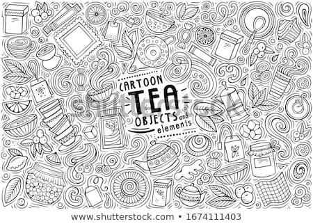 Set Of Coffee Cartoon Doodle Objects Symbols And Items Zdjęcia stock © balabolka