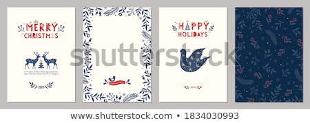 Stock foto: Merry Christmas Greeting Card Vector Template Set