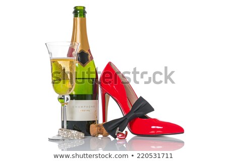 Champagnerflasche mit Redbow Tie Stock foto © RTimages