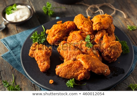 Stock fotó: Plate Of Deep Fried Chicken Wings