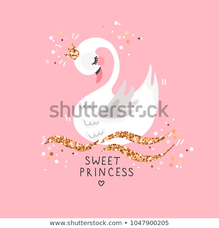 Zdjęcia stock: Greeting Card To Wedding With Swans On The Pink Background