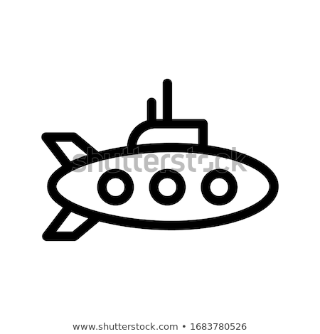 Stok fotoğraf: Outline Submarine Icon Isolated On White Background