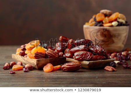 Сток-фото: Assortment Of Dried Fruits Closeup On Brown Wooden Background