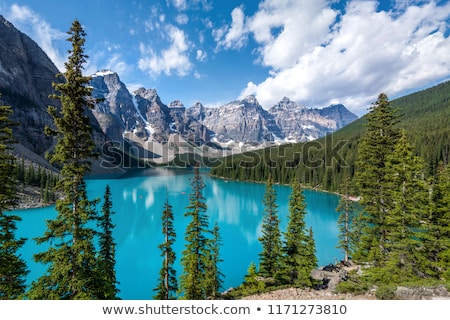 Stock fotó: Lake Mountains Trees Landscape At Lake Moraine Canada