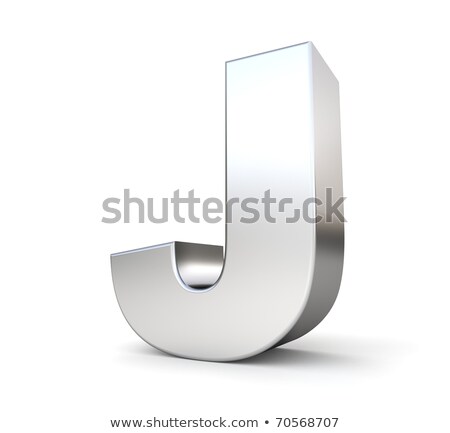 Zdjęcia stock: Chrome Font With Colorful Reflections Letter J 3d