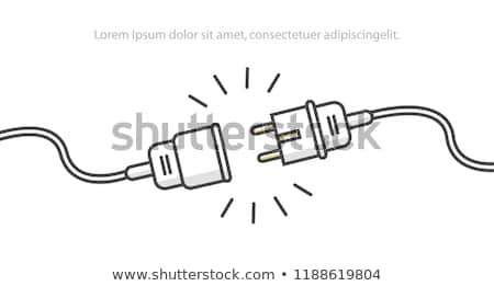 Foto stock: Unplugged Electric Plug And Socket - 404 Error Disconnection