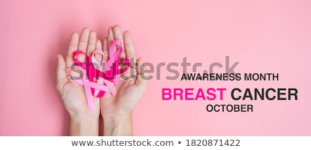 Zdjęcia stock: Doctor Woman With Patient With Breast Cancer Awareness Ribbon