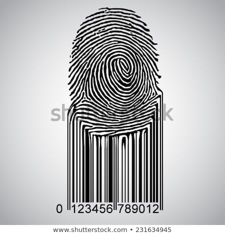 Сток-фото: Fingerprint Becoming Barcode Vector Illustration