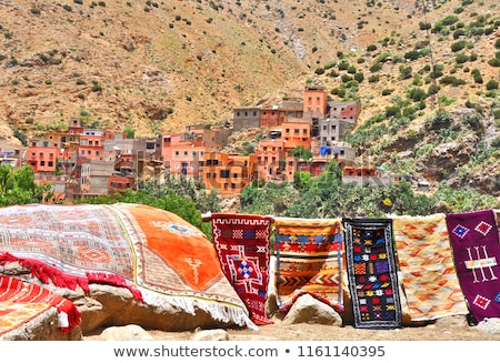 Stok fotoğraf: Moroccan Building With Berber Carpets