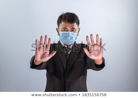 Stockfoto: Laborer Showing Stop Sign