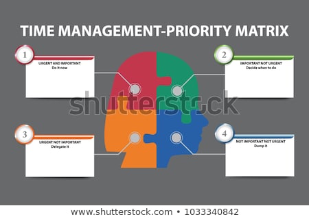 Stock fotó: Time Management Concept On Orange Puzzle Pieces