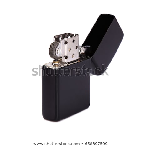 Foto stock: Silver Zippo Lighter Isolated On White Background