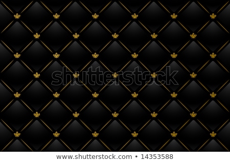 Golden Emblem With Curles And Leather Element Stockfoto © Elisanth