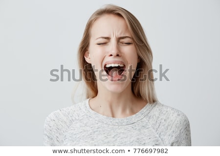 Stockfoto: Young Blonde Woman Screaming