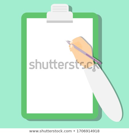 Foto stock: Clipboard In Hand With Chart