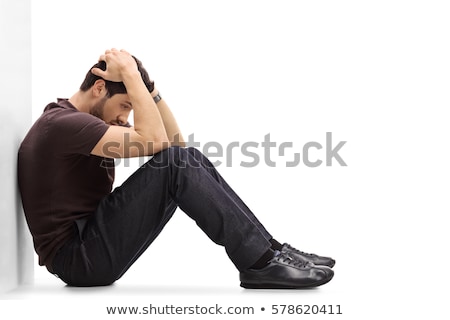 Stock fotó: Depressed Man Sitting On Floor