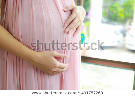 Сток-фото: Pregnancy People And Expectation Concept - Close Up Of Happy Sm