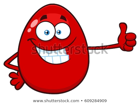 Smiling Red Easter Egg Cartoon Mascot Character Showing Thumbs Up Stock foto © HitToon