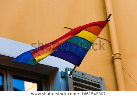 Foto stock: The Rainbow Pride Lgbt Flag Blows In The Wind