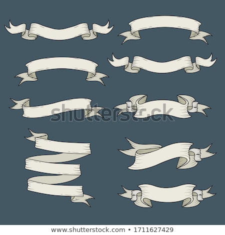 Stok fotoğraf: Set Of Black And White Ribbons Flat Design Decoration Vector I